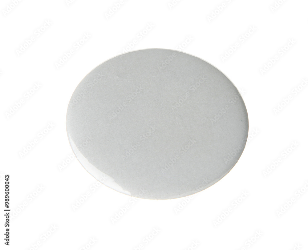One grey button badge isolated on white One grey button badge isolated on white
