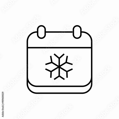 winter calendar snowly month icon sign vector photo