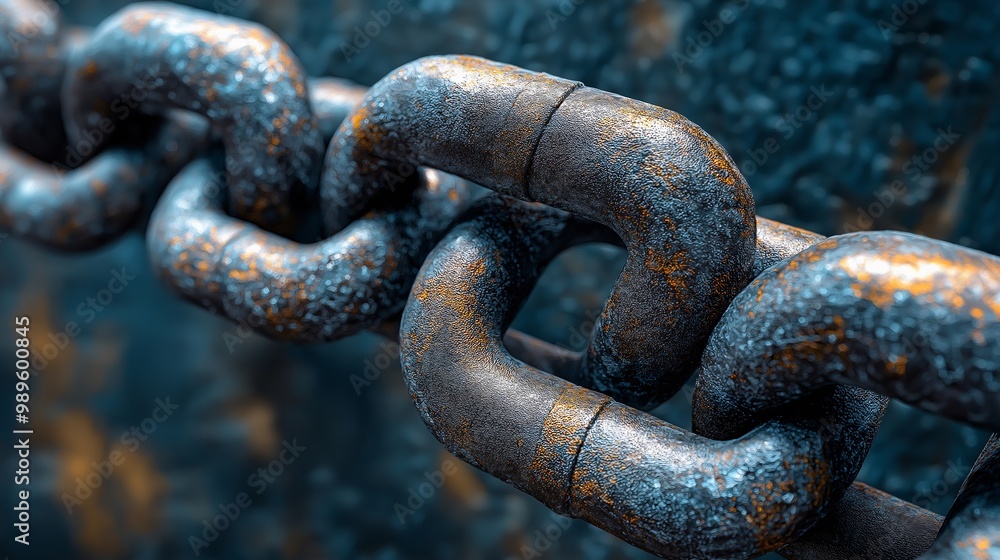 Rusty Metal Chain Links Close Up Rusty Metal Chain Links Close Up