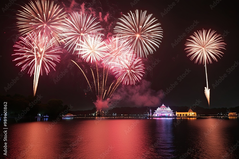 Stunning Lakeside Fireworks Display for an Unforgettable Diwali Celebration Stunning Lakeside Fireworks Display for an Unforgettable Diwali Celebration