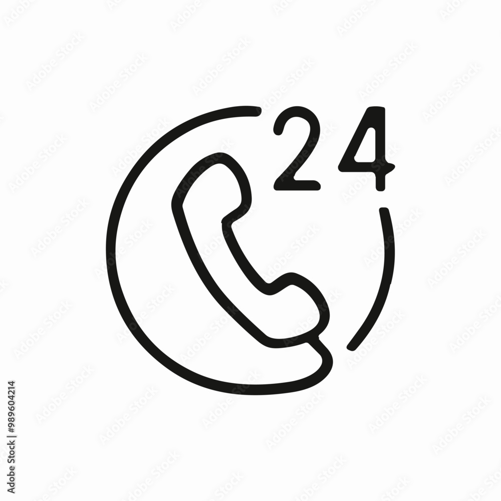 all the time call icon sign vector all the time call icon sign vector