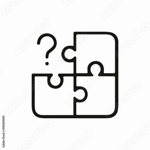 puzzle find icon sign vector