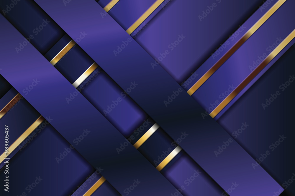 Abstract geometric design with overlapping dark blue and gold stripes. Abstract geometric design with overlapping dark blue and gold stripes.