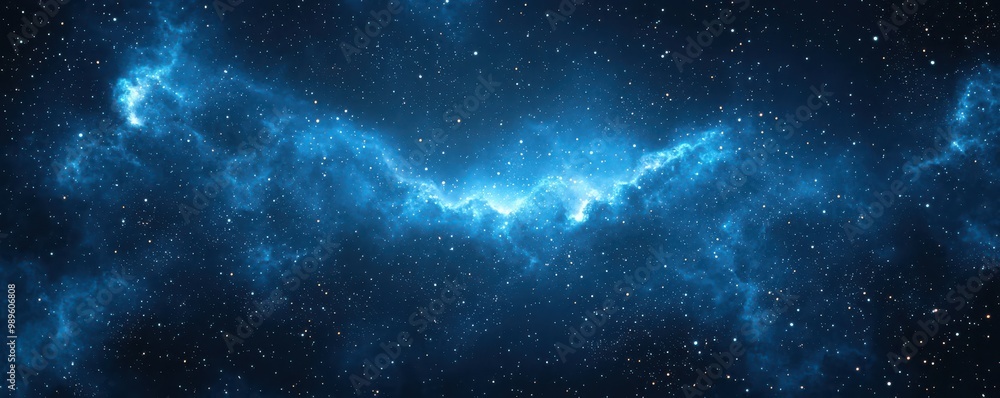 © Georgii - A breathtaking view of the universe with a vast expanse of stars and cosmic dust in a minimalistic blue space design