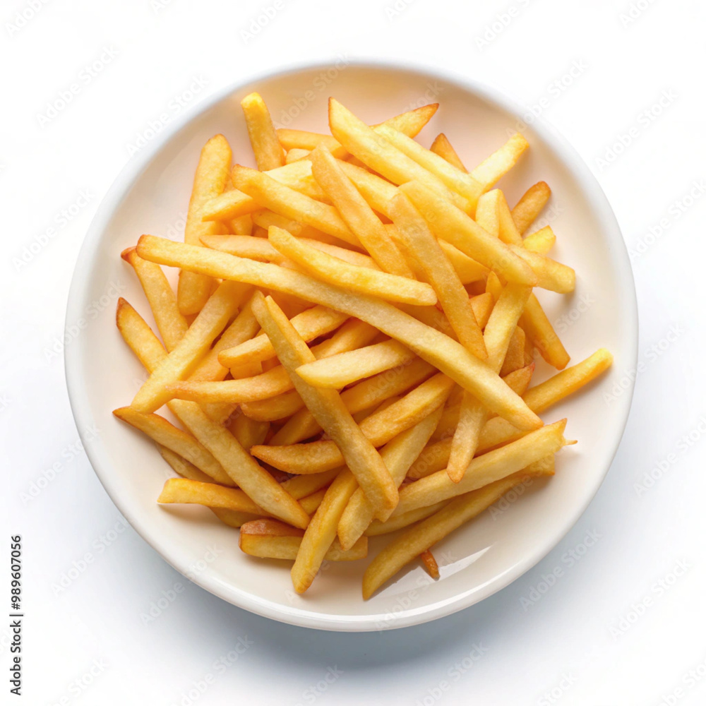 french fries on white background french fries on white background