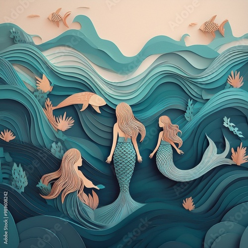 mermaid in the sea