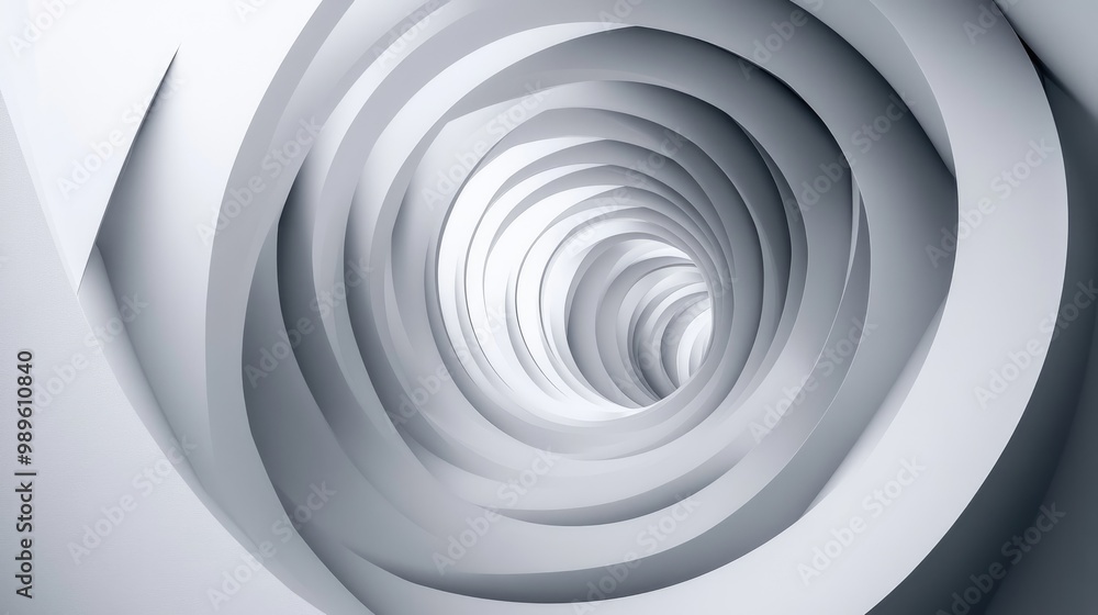 Concentric shapes fading from white to grey, creating a dynamic abstract design with smooth gradients and modern visual flow Concentric shapes fading from white to grey, creating a dynamic abstract design with smooth gradients and modern visual flow