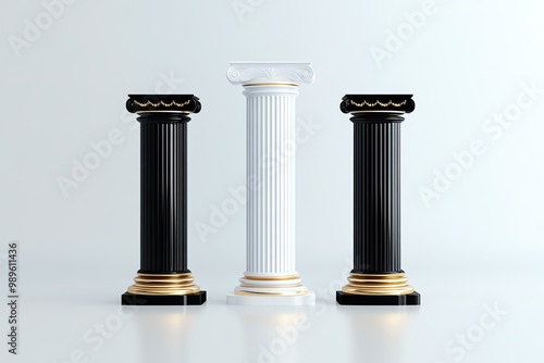 Core values pillars, with minimalist design showing strength and stability, representing foundational principles