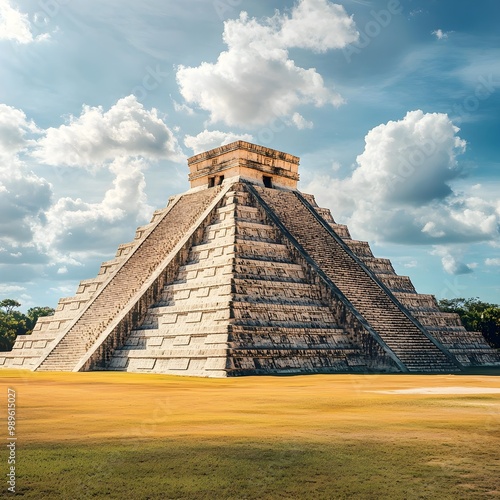 Breathtaking pyramid view in the heart of archaeo image photo