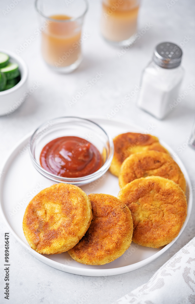 Potato spice patties, Aloo Tikki. Indian street food Potato spice patties, Aloo Tikki. Indian street food