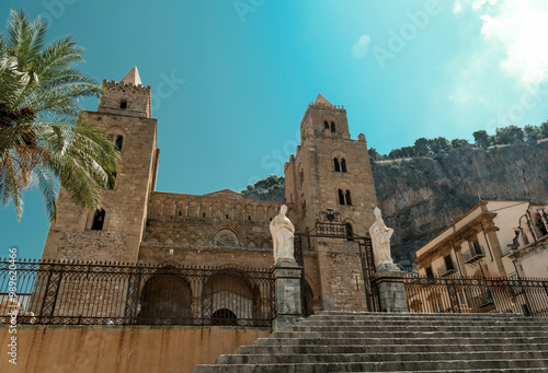 cefalù,palermo,sicily. 08/31/2024. Cefalù Cathedral, the name by which the cathedral basilica of the Transfiguration is known, is a minor basilica located in Cefalù, in the metropolitan of Palermo photo