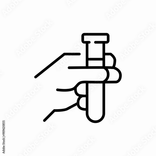 test tub on hand icon sign vector