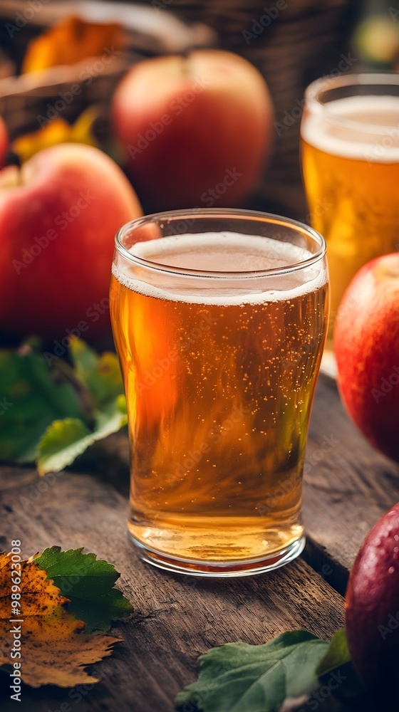 Fruit drink in glass framed by fresh fruit image Fruit drink in glass framed by fresh fruit image