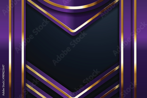 Abstract purple and gold geometric background.