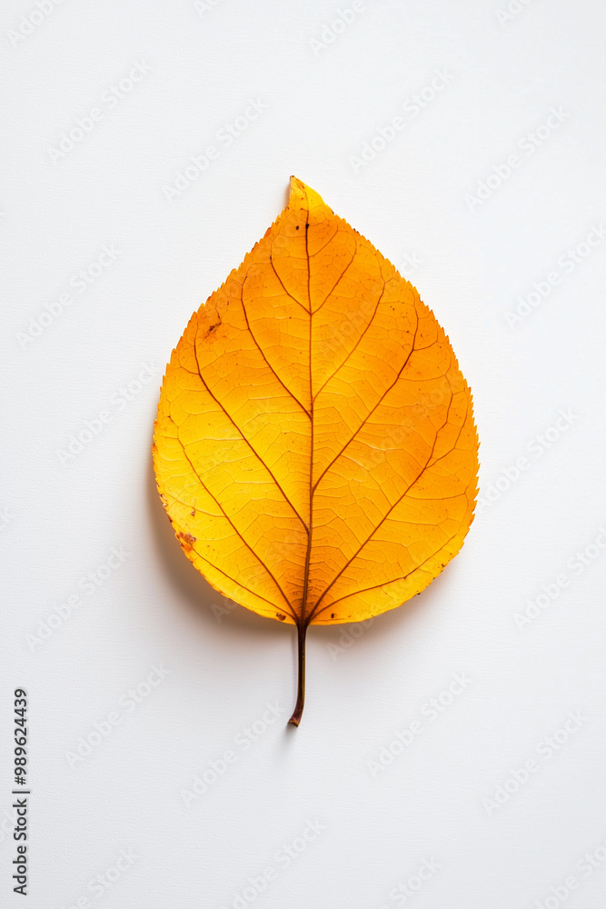 top view lay flat yellow leaf on white background top view lay flat yellow leaf on white background