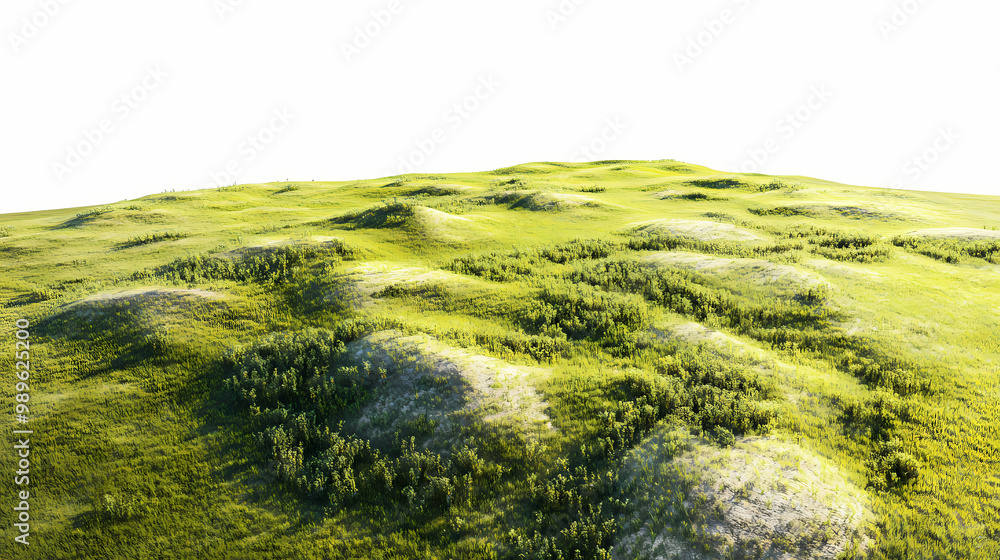Aerial view green grassy ranch on transparent backgrounds 3d render png. Savannah Grasslands. Illustration Aerial view green grassy ranch on transparent backgrounds 3d render png. Savannah Grasslands. Illustration