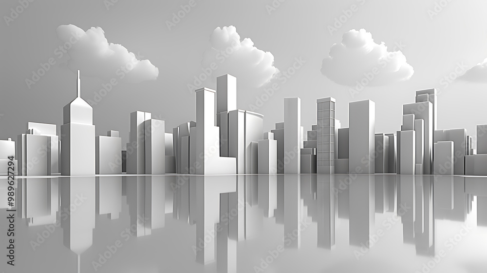 Naklejka premium city skyline