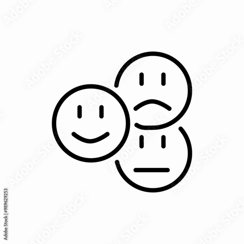 emotions sad smile icon sign vector