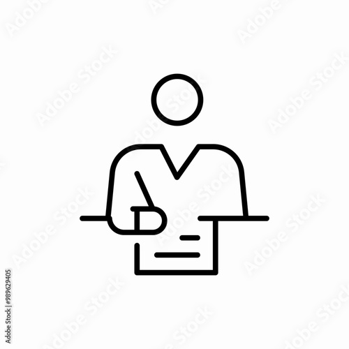 human writing paper icon sign vector