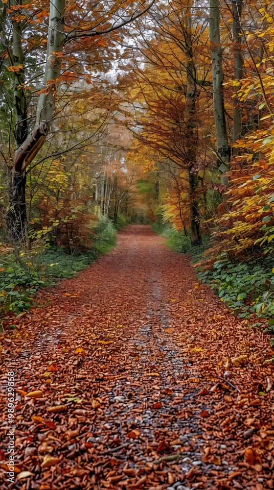 Winding path through an autumn forest Winding path through an autumn forest