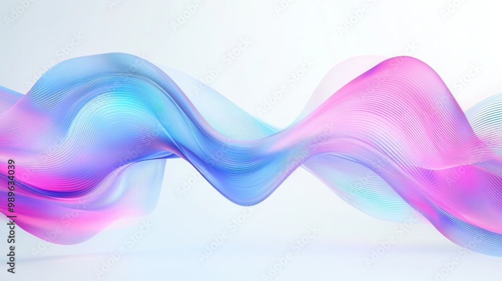 Abstract Flowing Waves in Pink and Blue Abstract Flowing Waves in Pink and Blue