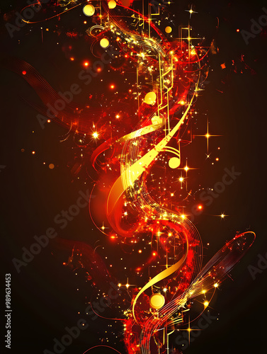 Christmas music notes decoration background