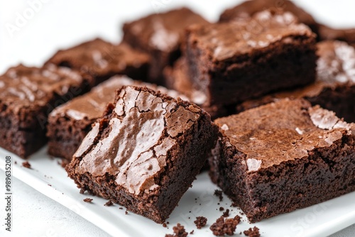 Wallpaper Mural Professional food photography shot of vegan brownies. The brownies are rich and fudgy with a slightly cracked top and moist, gooey center. They are cut into neat square pieces. Torontodigital.ca
