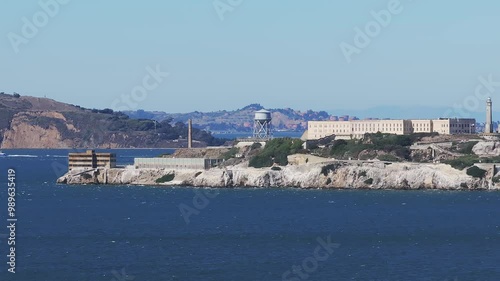 Alcatraz Island At San Francisco In California United States. Nature Island Prison. Tourism Landmark. Alcatraz Island At San Francisco In California United States.