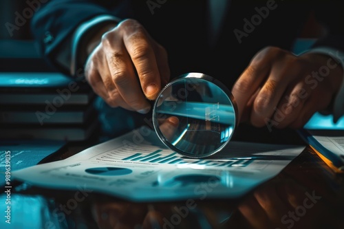 Business Auditor Using Magnifying Glass