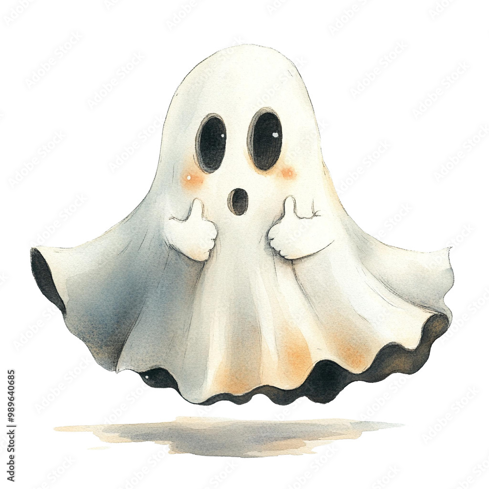 A cute, cartoon-style ghost character with big eyes, cheerful expression, and a flowing white sheet. Perfect for Halloween-themed designs or whimsical illustrations. A cute, cartoon-style ghost character with big eyes, cheerful expression, and a flowing white sheet. Perfect for Halloween-themed designs or whimsical illustrations.