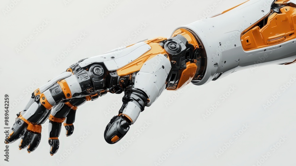 Futuristic Robotic Arm Demonstrating Precision Engineering in 3D Rendering Futuristic Robotic Arm Demonstrating Precision Engineering in 3D Rendering