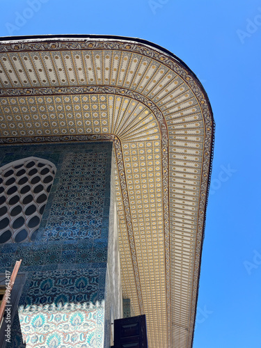 Obraz na płótnie mesquita árabe arabesco istanbul islã islâmico palácio dourado azulejo w salonie