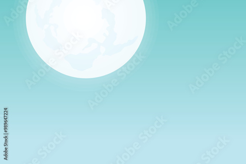 Full moon in a blue sky with copy space.