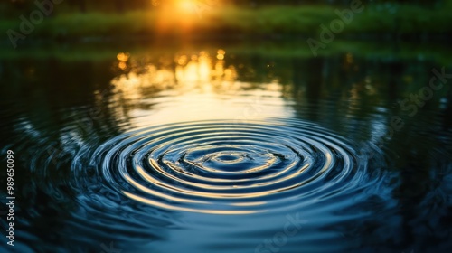 A serene view of rippling water during sunset, capturing nature's tranquility.