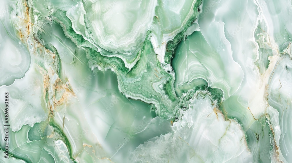 A soothing green and white marble texture with delicate veins, creating a natural and elegant background A soothing green and white marble texture with delicate veins, creating a natural and elegant background