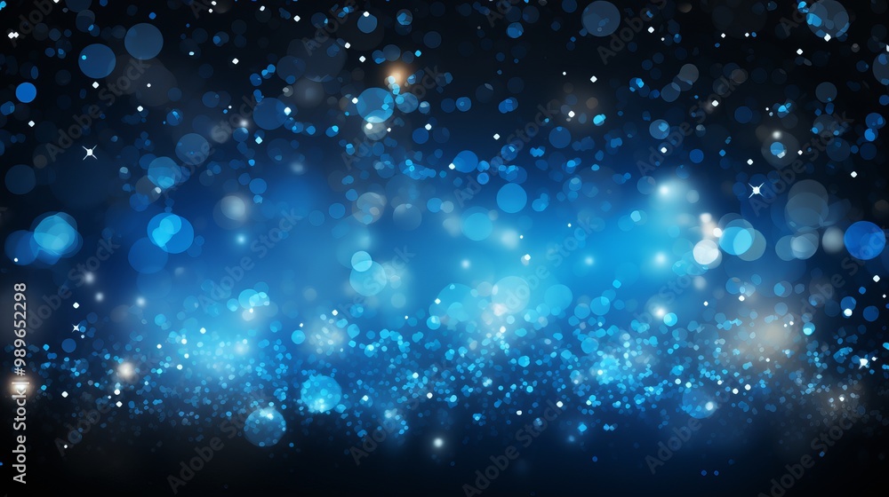 Fototapeta premium A vibrant display of blue sparkling lights creating an enchanting atmosphere in the night sky