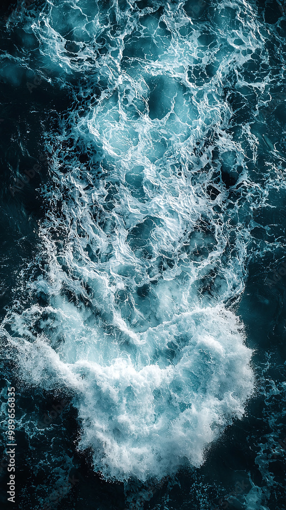 Fototapeta premium Ocean Waves and Turquoise Water Texture Abstract Scenic Marine Life