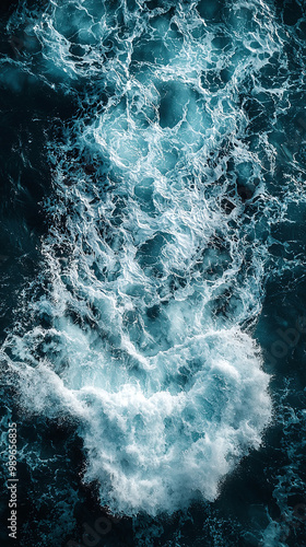 Ocean Waves and Turquoise Water Texture Abstract Scenic Marine Life