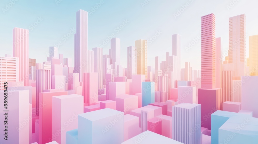 Pastel Cityscape Pastel Cityscape