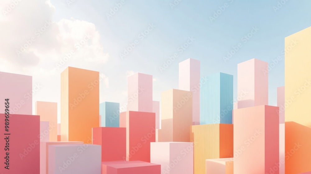 Abstract Cityscape with Pastel Colors Abstract Cityscape with Pastel Colors