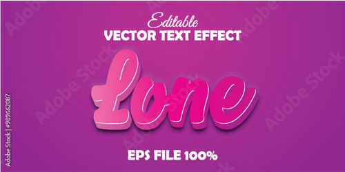 Lone text effect, editable text style