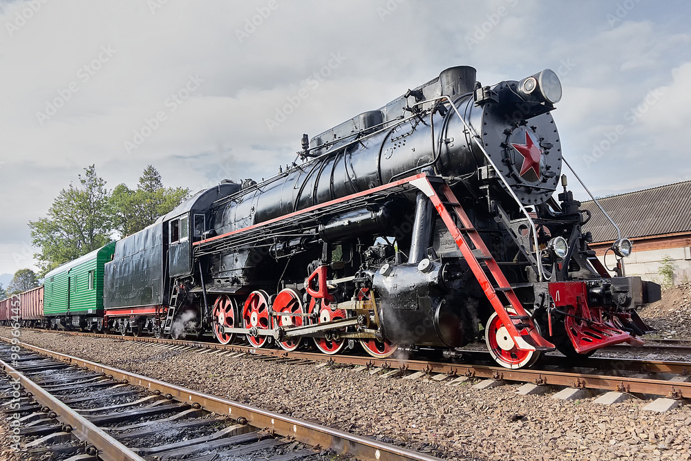 Naklejka premium Steam locomotive p36 is the last passenger locomotive produced in the USSR