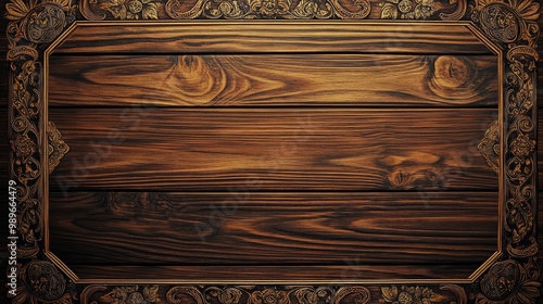 Ornate Wood Frame Background Texture