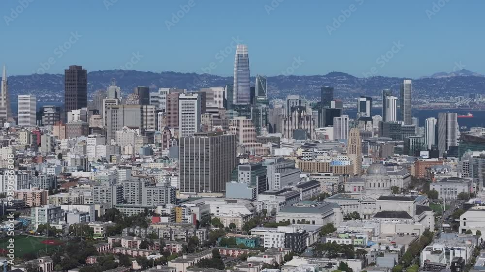 Aerial view of the downtown of San Francisco, USA. Skyline City At San Francisco. Megalopolis Downtown Cityscape. Business travel. Skyline City at San Francisco. Aerial view of the downtown of San Francisco, USA. Skyline City At San Francisco. Megalopolis Downtown Cityscape. Business travel. Skyline City at San Francisco.