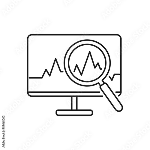 Monitoring graph. Analysis icon concept isolated on white background. Vector illustration