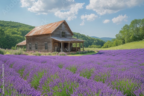 Rustic Farmhouse amidst Lavender Fields