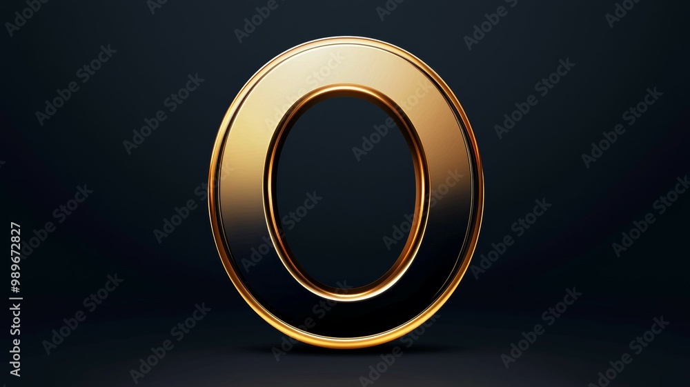 A gold circle with the letter O in the middle A gold circle with the letter O in the middle