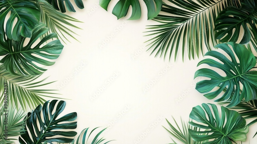 A Vibrant Display of Tropical Foliage and Leaves A Vibrant Display of Tropical Foliage and Leaves