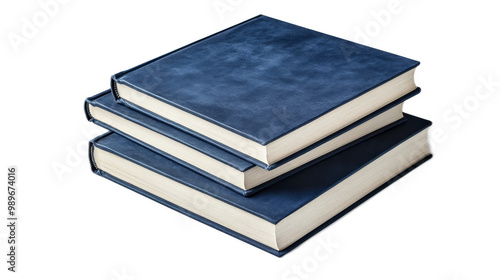 Classic Books With Dark Blue cover , Isolated On transparent Background