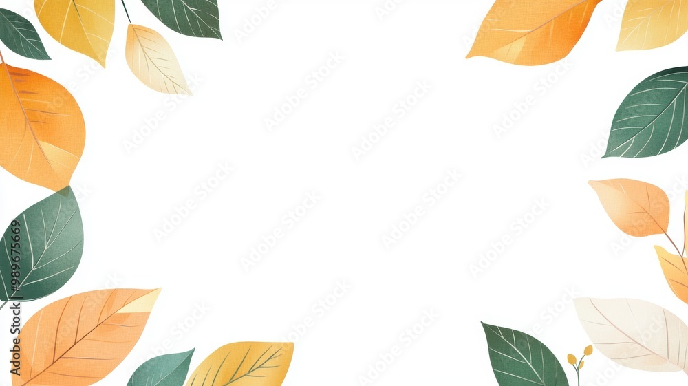 Abstract Geometric Leaf Frame on White Background Abstract Geometric Leaf Frame on White Background